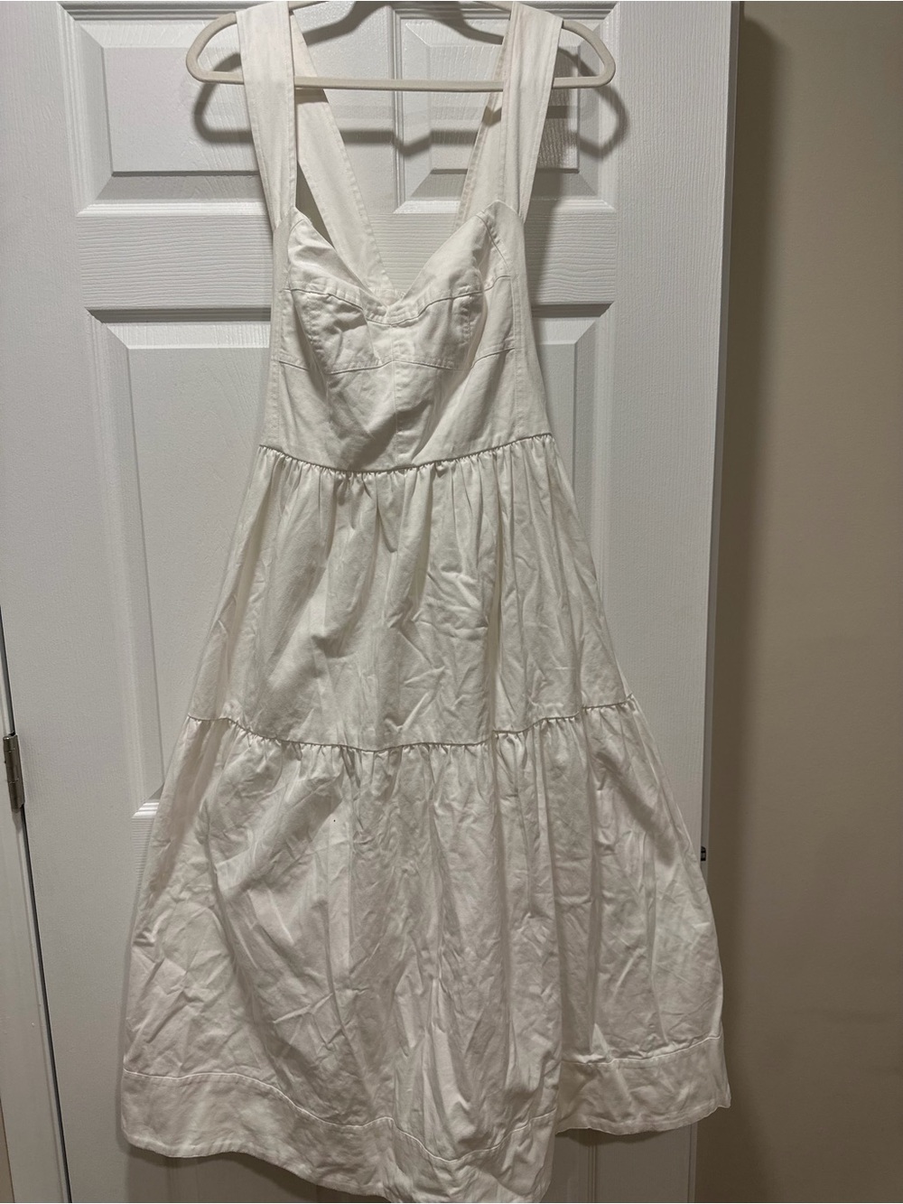 Anthropologie White Tiered Midi Dress